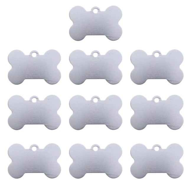 20 piezas etiquetas de perro grabadas mascotas nombre etiquetas collar gato marca