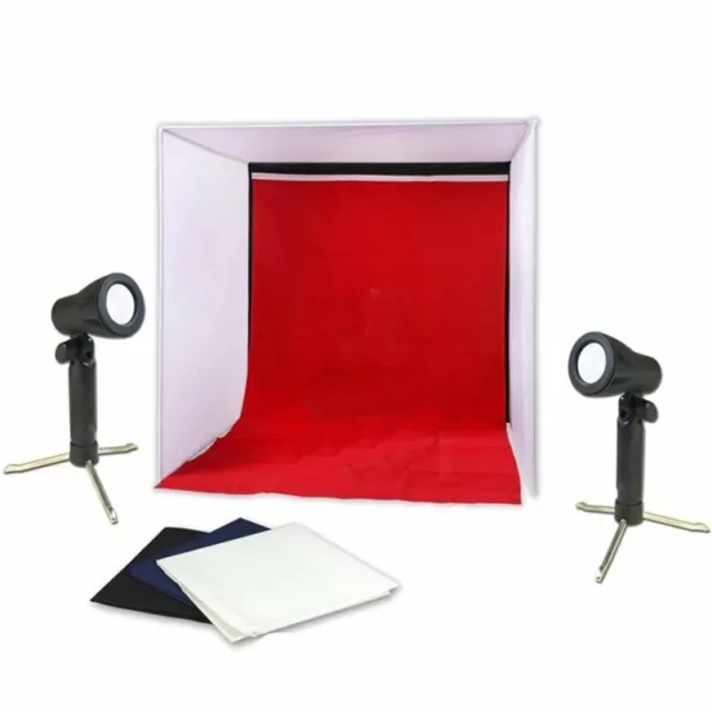 16" Photo Box Tragbares Lichtzelt mit LED Stativ Spotlight Kit Studio Shooting