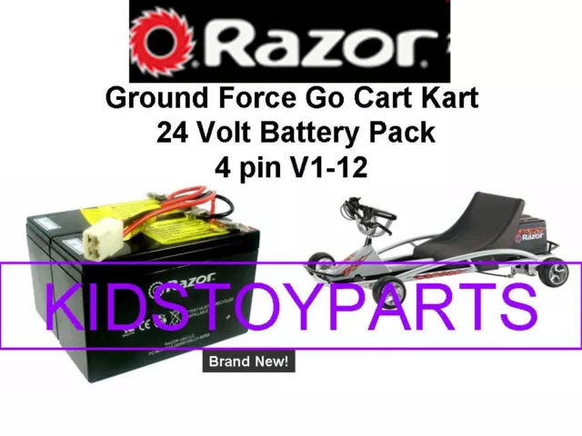 New! 24V Battery Pack for Razor GRAY Ground Force Go Cart Kart V1-12  W/Harness!