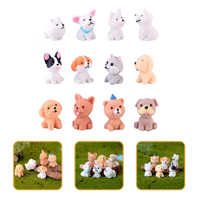 12 piezas estatuillas de perro juguete animales figuras de perro para niños