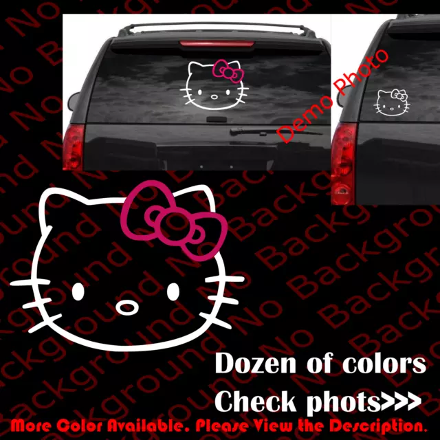 Hello Kitty Bow Sticker Vinyl Decal Car Window Truck Sid Wall Mirror Decor  Cute