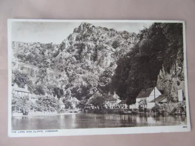 The Lake and Cliffs Cheddar Vintage Real Photo Postcard Unposted