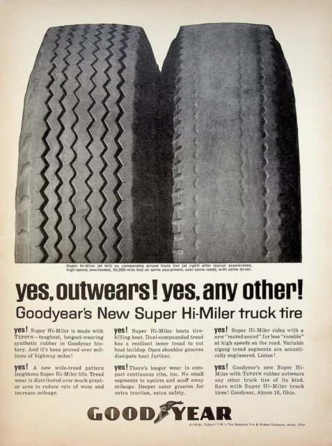 1963 Good Year Trunk Tires Outwears any Other Vintage 1960s Print Ad Akron Ohio