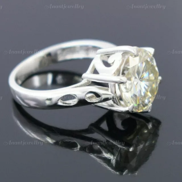 5 Ct Off White Round Cut Diamond Solitaire Ring 925 Sterling Silver Ring