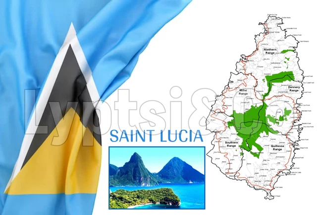 Dove Si Trova Lo Stato Di Santa Lucia NUOVA CARTOLINA - Mappa di Santa Lucia EUR 5,47 - PicClick IT