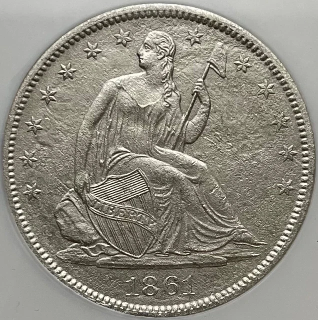 1861-O Seated Liberty Half Dollar 50C CONFEDERATE CSA W-15 SS Republic Shipwreck