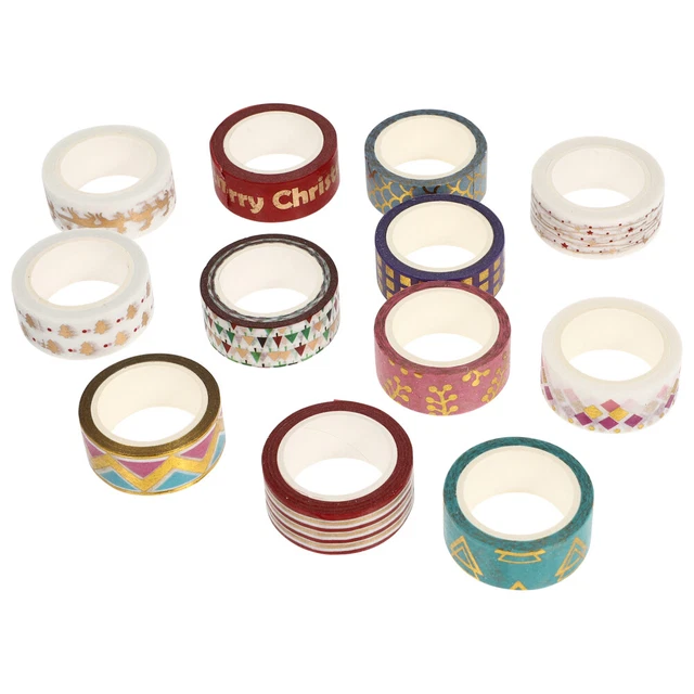 10 piezas Navidad Diseño Washi Cintas Cuaderno Cintas Decorativas Regalo