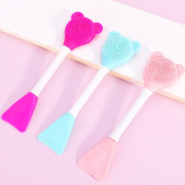 Máscara facial de silicona de doble cara aplicador de cepillo tamaño limpiador facial ~~