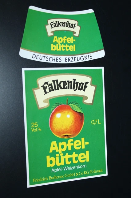 ÄLTERES SCHNAPS ETIKETT Apfelbüttel West-Export VEB Weinbrand Wilthen ...