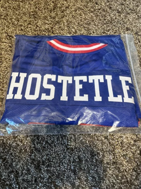 Jeff Hostetler Autographed Pro Style Blue Football Jersey (JSA)