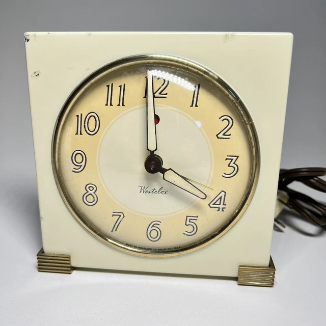 VINTAGE WESTCLOX ART Deco Electric Alarm Clock with Original Tag NOT