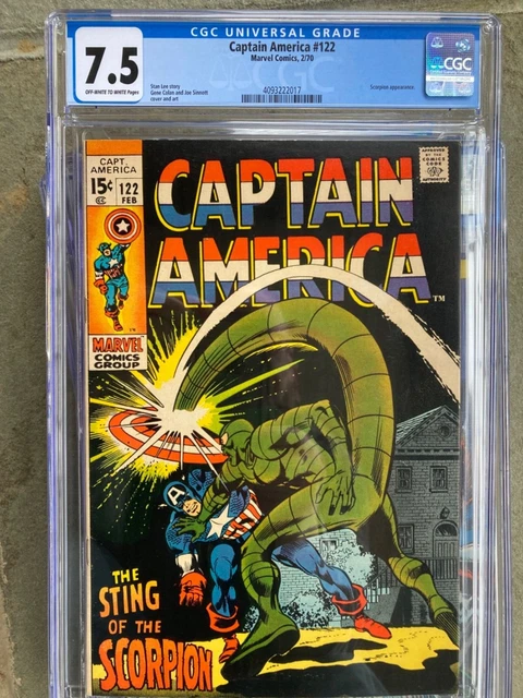 captain america #122 cgc 7.5 ow/wh pages