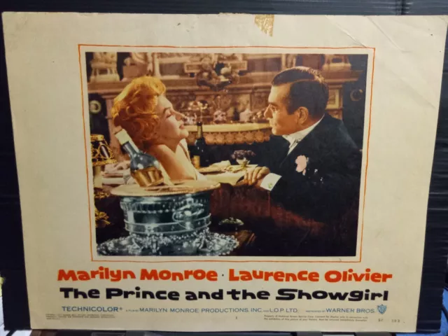 Lobby Card 1957 PRINCE AND SHOWGIRL Marilyn Monroe Laurence Olivier champagne