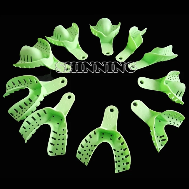 Dental Orthodontic Materials Plastic impression Trays Dispensers Light Gree