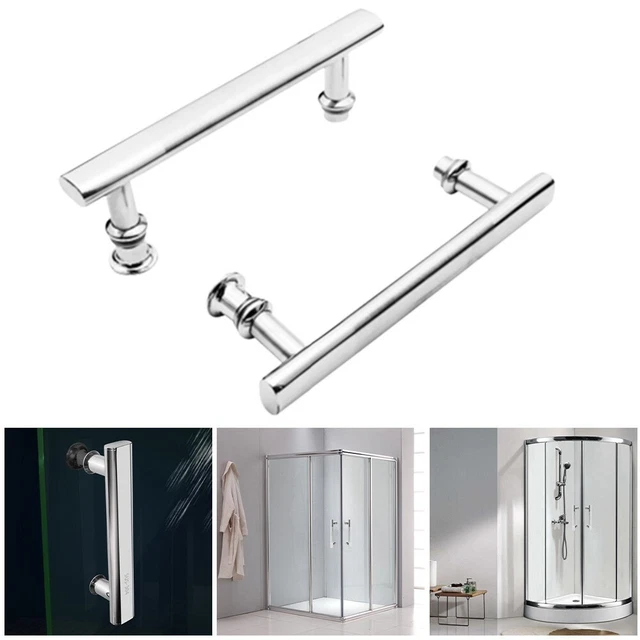 Manija de puerta ducha decoración hardware duradero hogar 1 pieza acero inoxidable