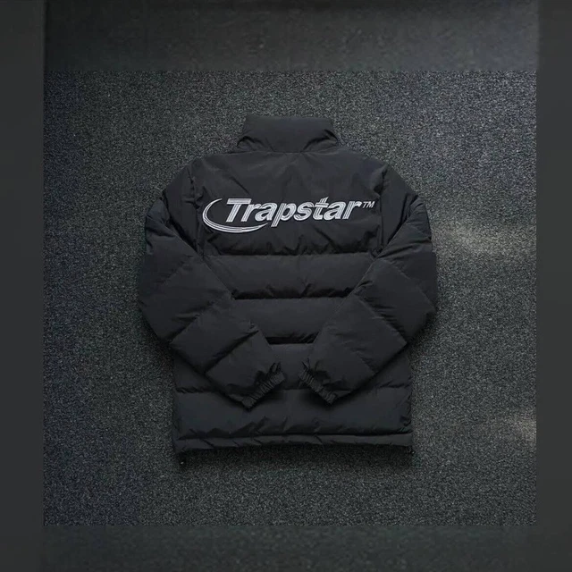 TRAPSTAR HYPERDRIVE DETACHABLE Hooded Puffer Jacket Triple Black