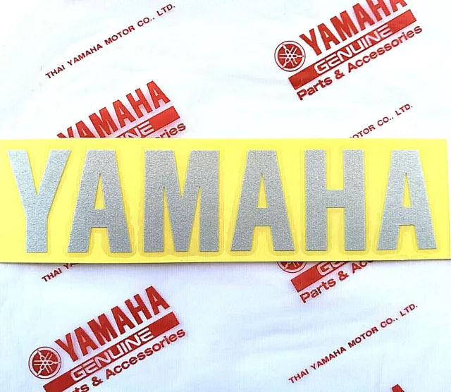 ORIGINAL Yamaha-8cm-Schriftzug-SILBER-Aufkleber-Sticker-Emblem-FENDER-80mm-Logo