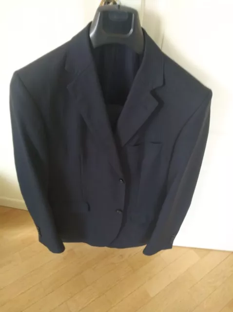 Abito uomo fresco lana 100%, taglio sartoriale, blu diplomatico, taglia 52 drop6