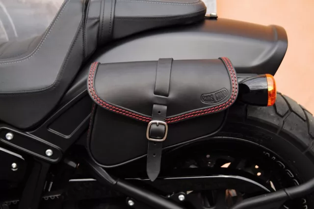 Leder Satteltasche Für 2018-2023 Harley Davidson Softail Fat Bob Endscuoio Italy 3