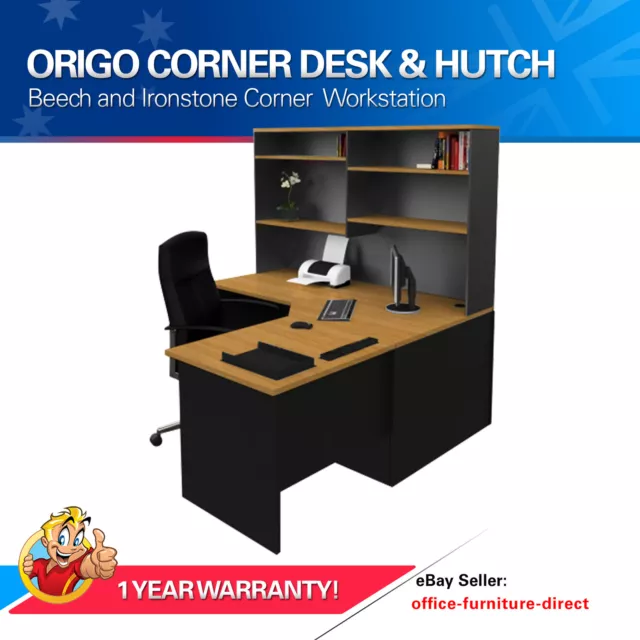 Corner Workstation Office Desk with Hutch, Home Furniture, Computer Study Desk