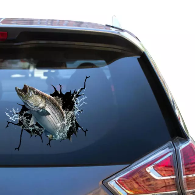 Striper Striped bass fishing Fish Truck Car Vinyl Decal window sticker 12  wide