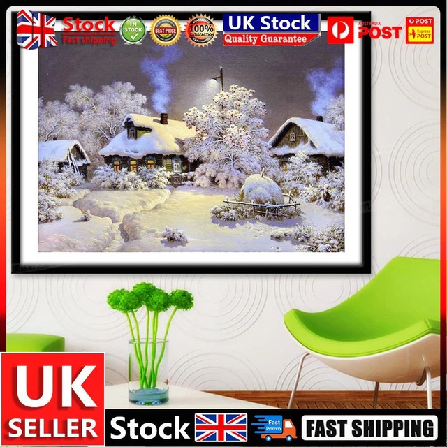 5D DIY Diamonds Drawing Full Round Drill Snowhouse Diamonds Painting Home Decor