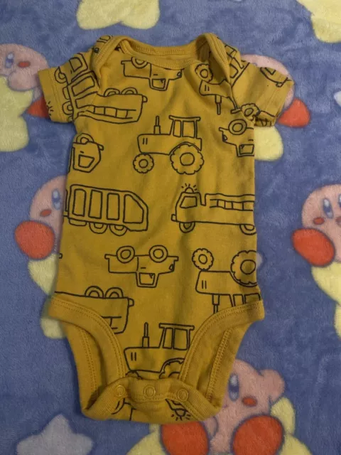 New Born Infant Baby Boy Outfit 0-3 Months Excavator Truck Bodysuit Carters Sun