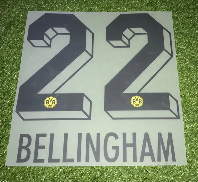 Jude Bellingham Flock in Matchworn Size für BVB Dortmund Home Trikot 2022/23