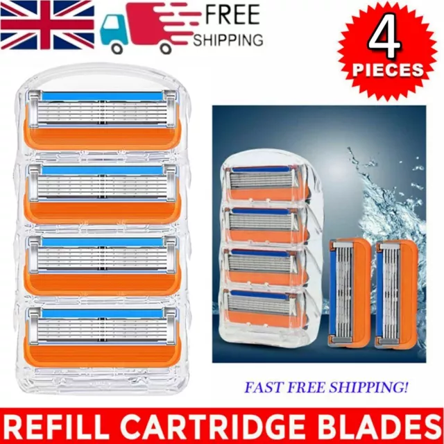 4 PIEZAS Recargas de cuchillas de afeitar compatibles con Gillette Fusion 5 Proglide UK