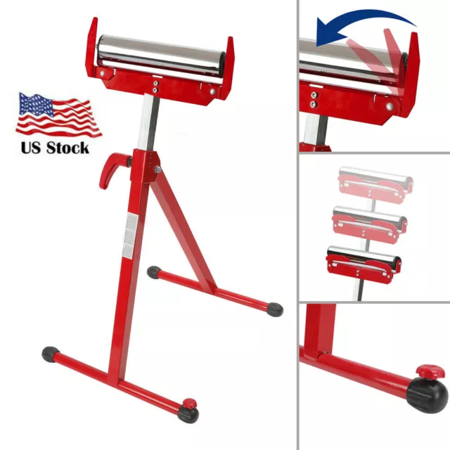 WORKPRO Saw Horse Folding Roller Support Work Stand Carpenter Pipe Wood Level US