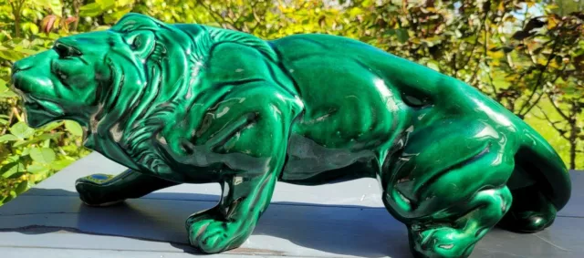 Lion ceramique,  sculpture art déco