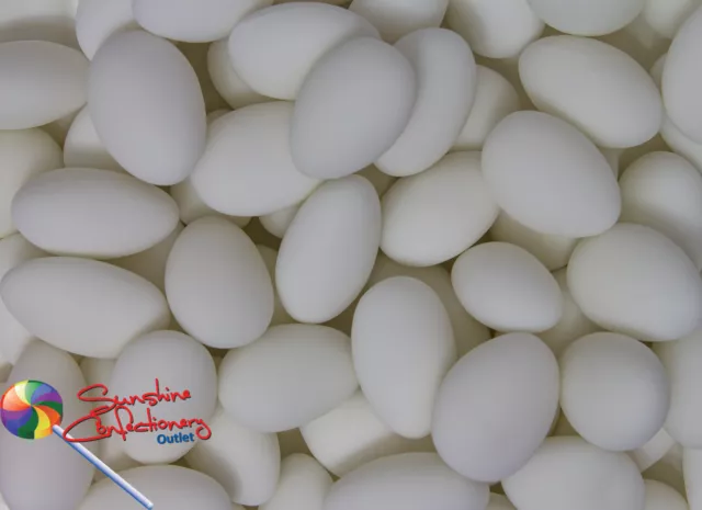 SUGARED ALMONDS LOLLIES - (White)  -  350G  - Bonbonniere Post Included