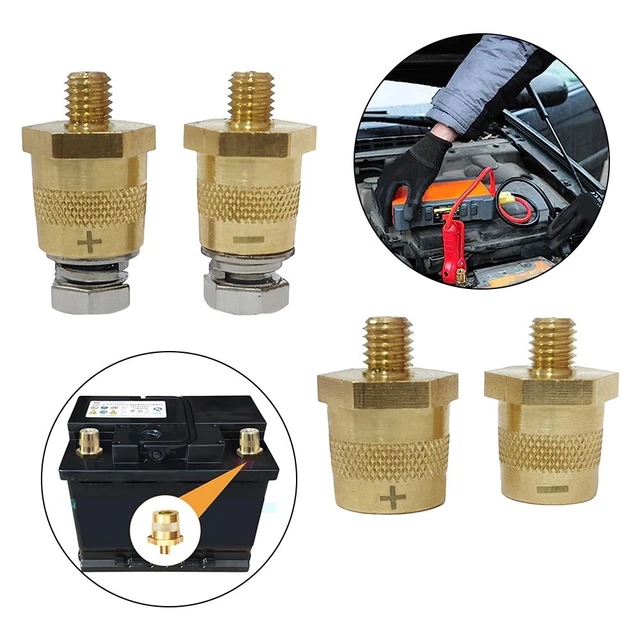 Adaptateurs De Borne Batterie M8 En Laiton - Pour Bornes Positives/négatives, Filetage Extérieur, Voiture/camion