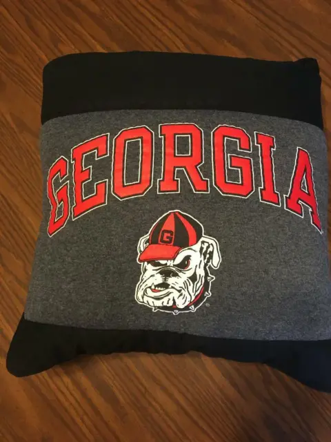New Handmade Georgia Bulldogs Quillow (Pillow w/ 6ft long quilt inside!)