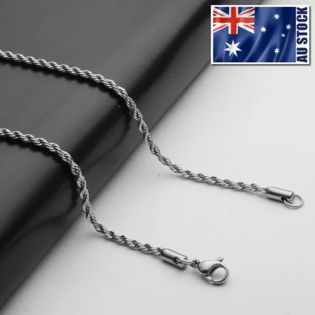 Wholesale Stainless Steel Twist Rope Chain Necklace For Pendants Mens & Womens