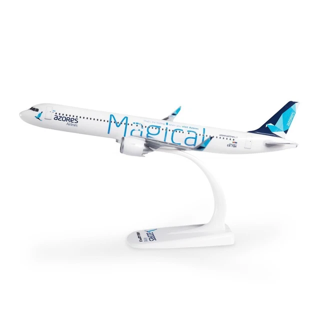 AZORES AIRLINES AIRBUS A321neo 1/200 scale desk model NEW Herpa Snapfit ...