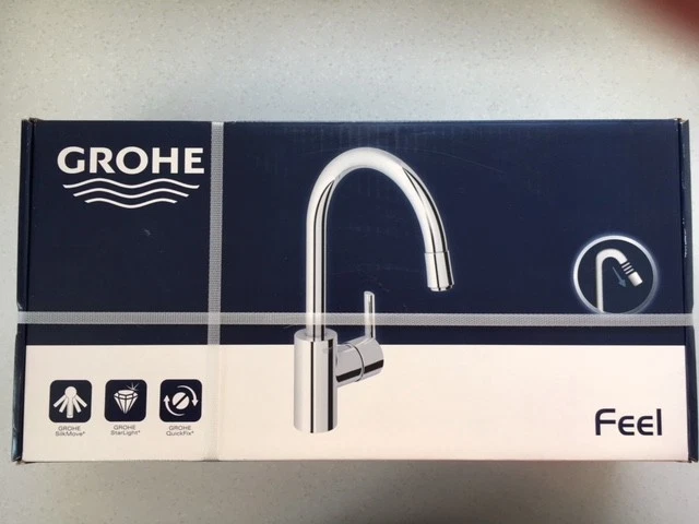 GROHE 31453001 Concetto Pull-Out Kitchen Faucet With Sprayer Chrome