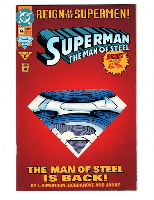Superman The Man Of Steel #22 (Vf) [1993 Dc Comics] Die-Cut Cover