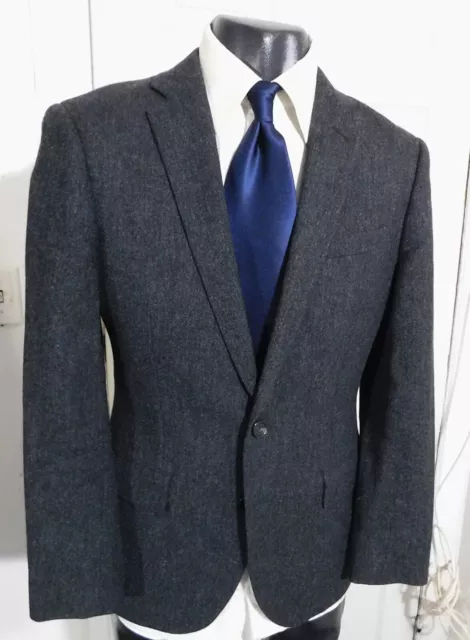 J Crew Ludlow Size 38 Short Dark Gray 2 Button Wool Sportcoat