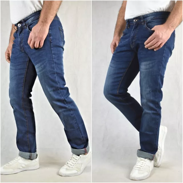 jeans elasticizzati da uomo elasticizzato 46 48 slim fit vita bassa blu leggeri