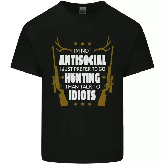Antisocial I Prefer to Go Hunting Hunter Mens Cotton T-Shirt Tee Top
