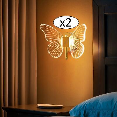 2x acrylique papillon applique murale éclairage couloir bar loft couloir lampe