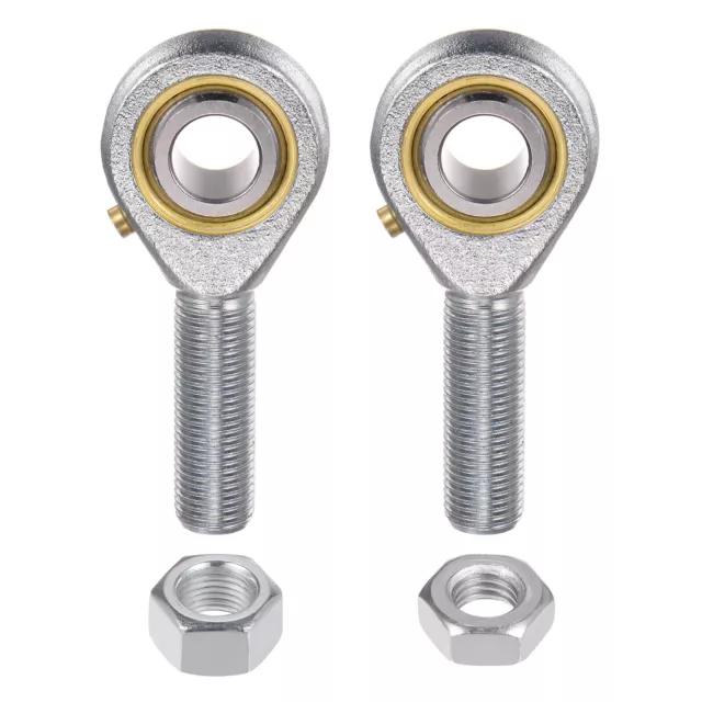 POSB8 1/2" Male Rod End Set - 2pcs of 1/2-20 Left and Right Thread with Jam Nut