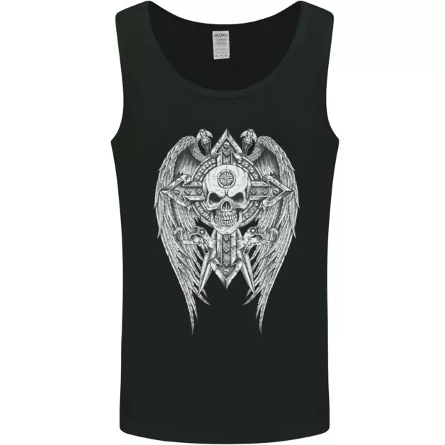 Crâne Ailes Viking Gothique Ailes Gym Motard Hommes Débardeur