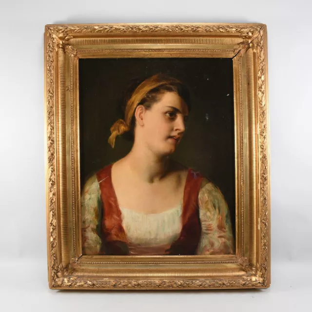 M63X50- Gemälde nach Friedrich von Amerlin, sign. Eda Drasche 1883, Prunkrahmen