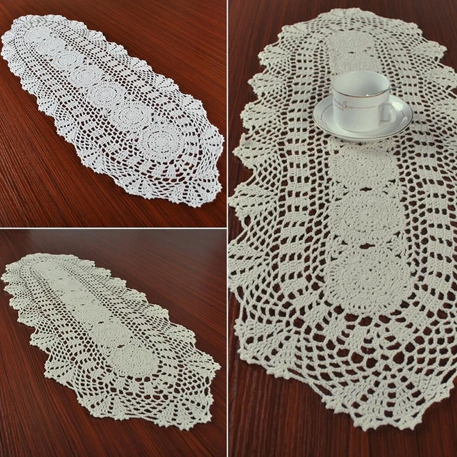 Zum Selbermachen Handwerk Dekor gehäkelt Spitze Tischläufer für Wohnkultur 30