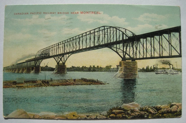 Canadian Pacific Railway Bridge, Montreal Québec Canada Old 1910 Postcard