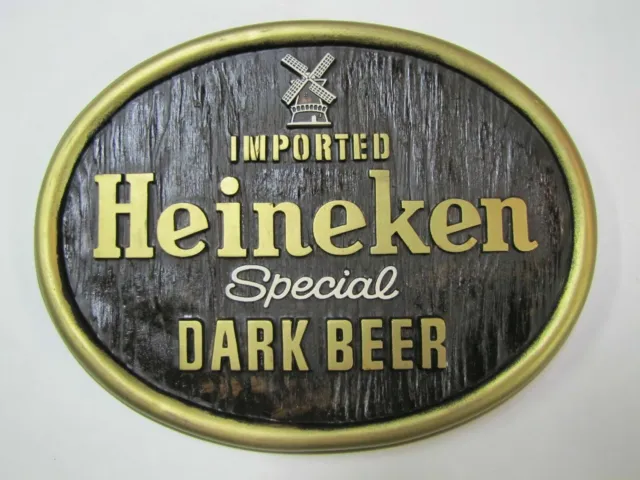 HEINEKEN BEER Sign 'Imported Heineken Special Dark Beer' Bar Pub Tavern Ad