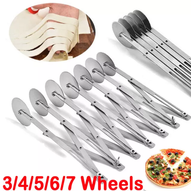 3-7 Wheel Pizza Cutter Dough Divider Blade Stainless Steel Pastry Cutting Tools