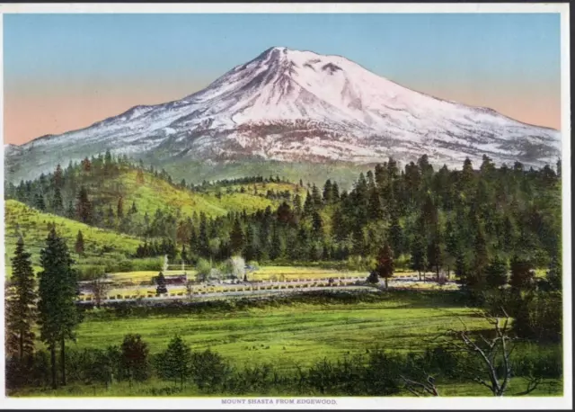Vintage Print View of Mount Shasta from Edgewood Circa 1915 Scenic Landscape